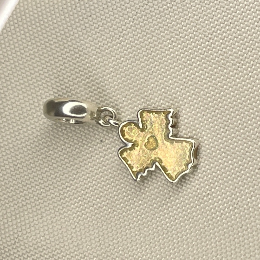 Pandora Snow Angel Yellow Glitter Enamel Dangle Charm Sterling Silver